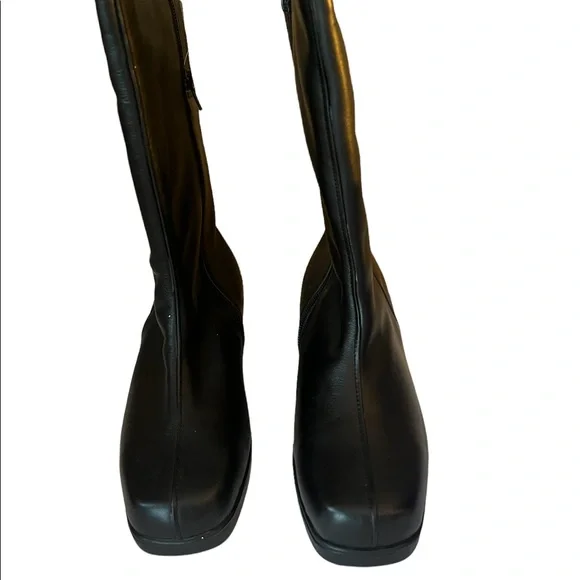 PEERAGE Simone Wide Width Leather Black Boot Size 7.5 Wide Width - Picture 3 of 13